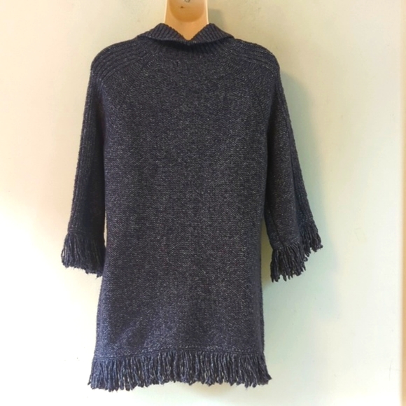 Marisa Christina Fringe Trim Toggle Wool Cardigan - Picture 3 of 15